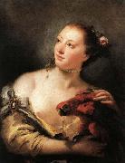 Giovanni Battista Tiepolo Woman with a Parrot oil painting artist